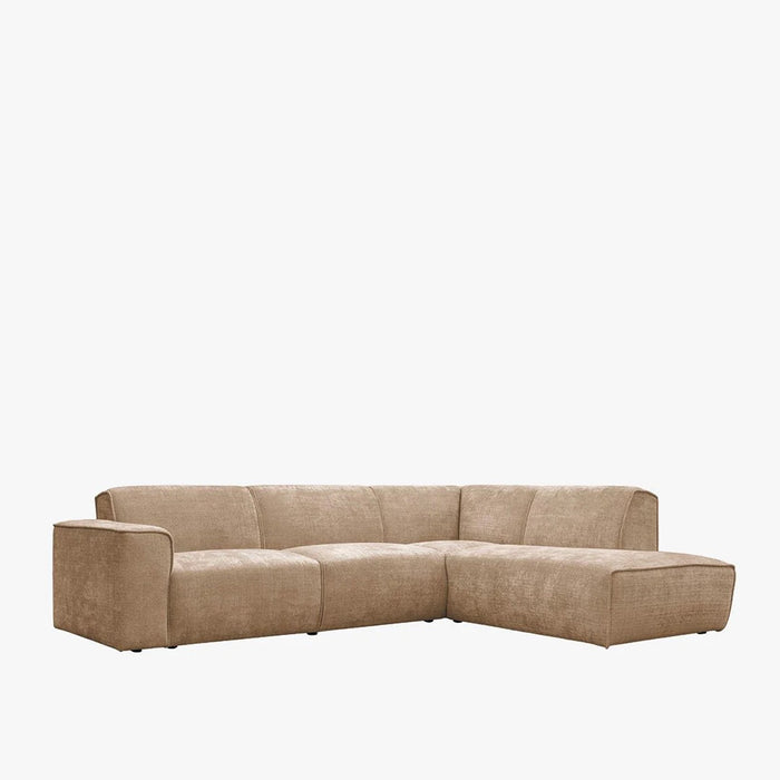 GIULIA XL Canapé d'angle en tissu taupe - Angle droit