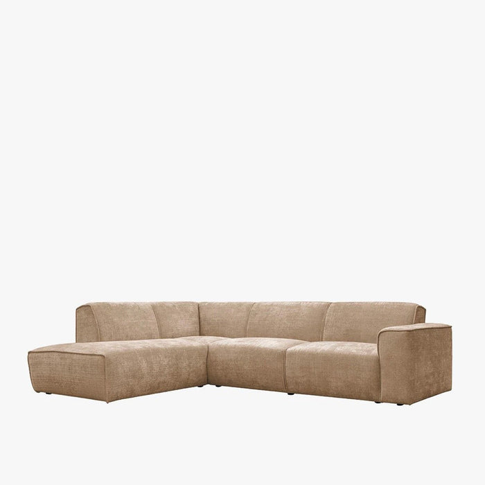 GIULIA XL Canapé d'angle en tissu taupe - Angle gauche