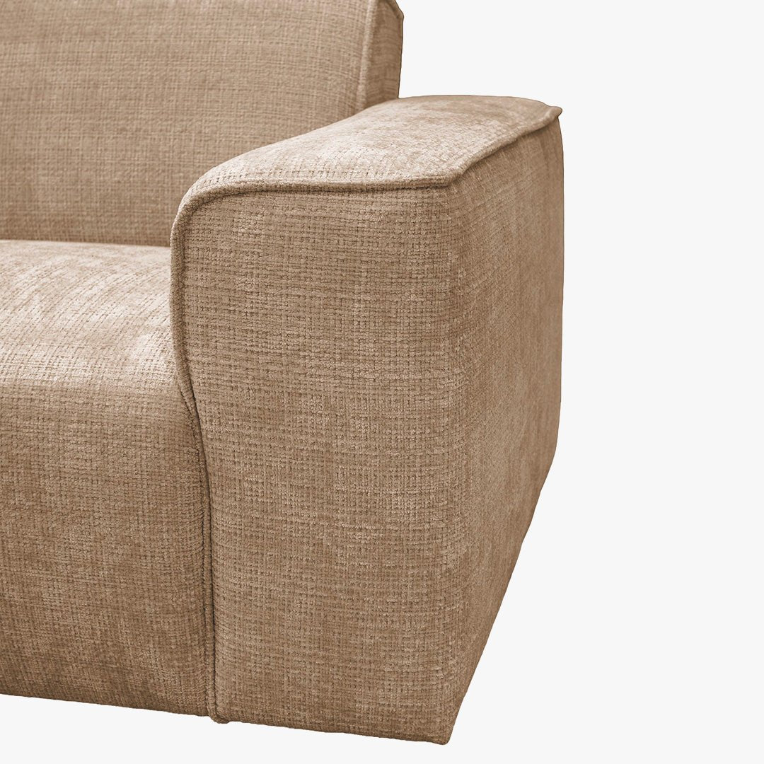 GIULIA XL Canapé d'angle en tissu taupe - Angle gauche - Canapés d'angle - Mobilier Deco