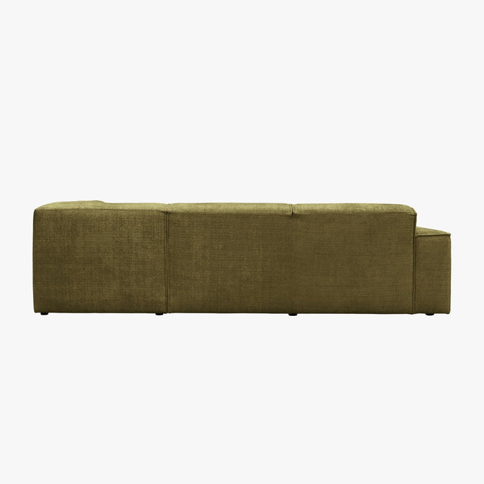 GIULIA XL Canapé d'angle en tissu vert - Angle droit