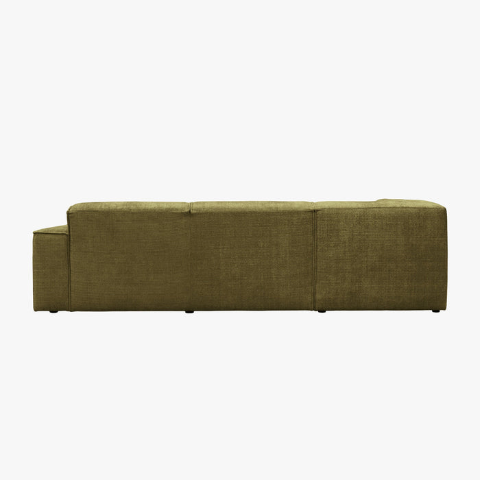 GIULIA XL Canapé d'angle en tissu vert - Angle gauche