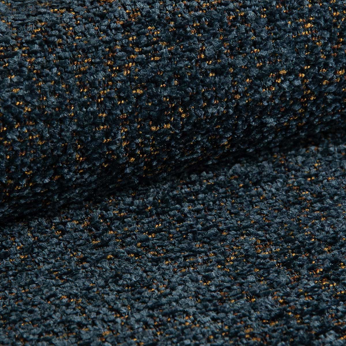 GRACE Canapé d'angle convertible avec coffre en tissu bleu - Angle droit