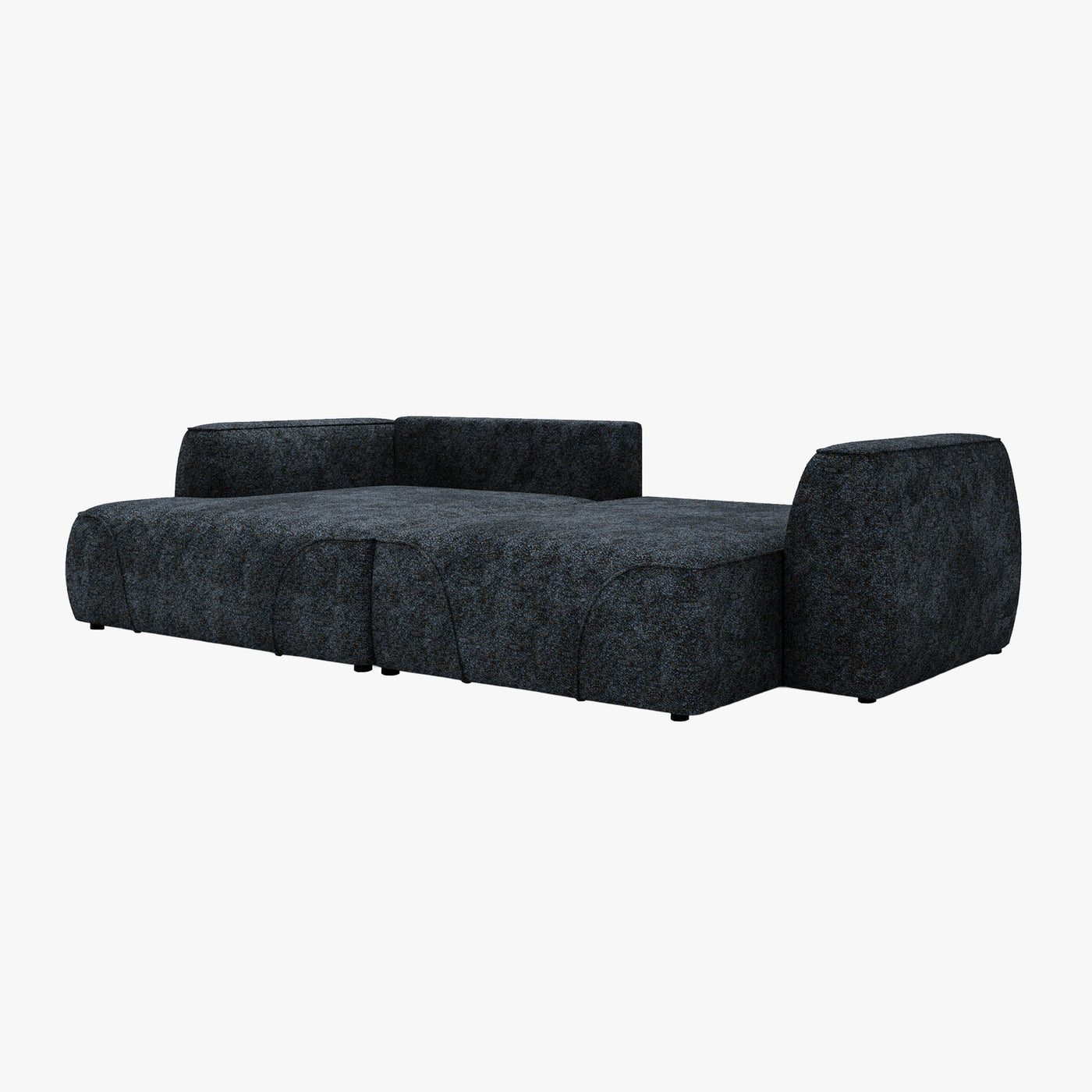 GRACE Canapé d'angle convertible avec coffre en tissu bleu - Angle gauche - Canapé d'angle convertible - Mobilier Deco