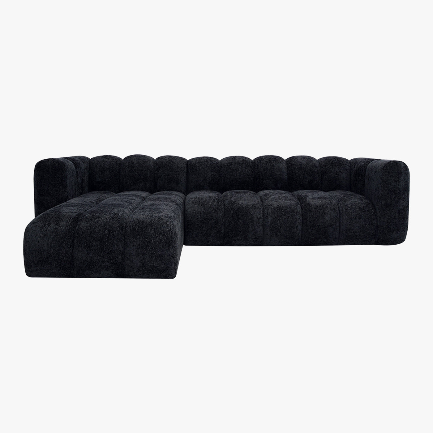 GABY Canapé d'angle réversible  en tissu noir