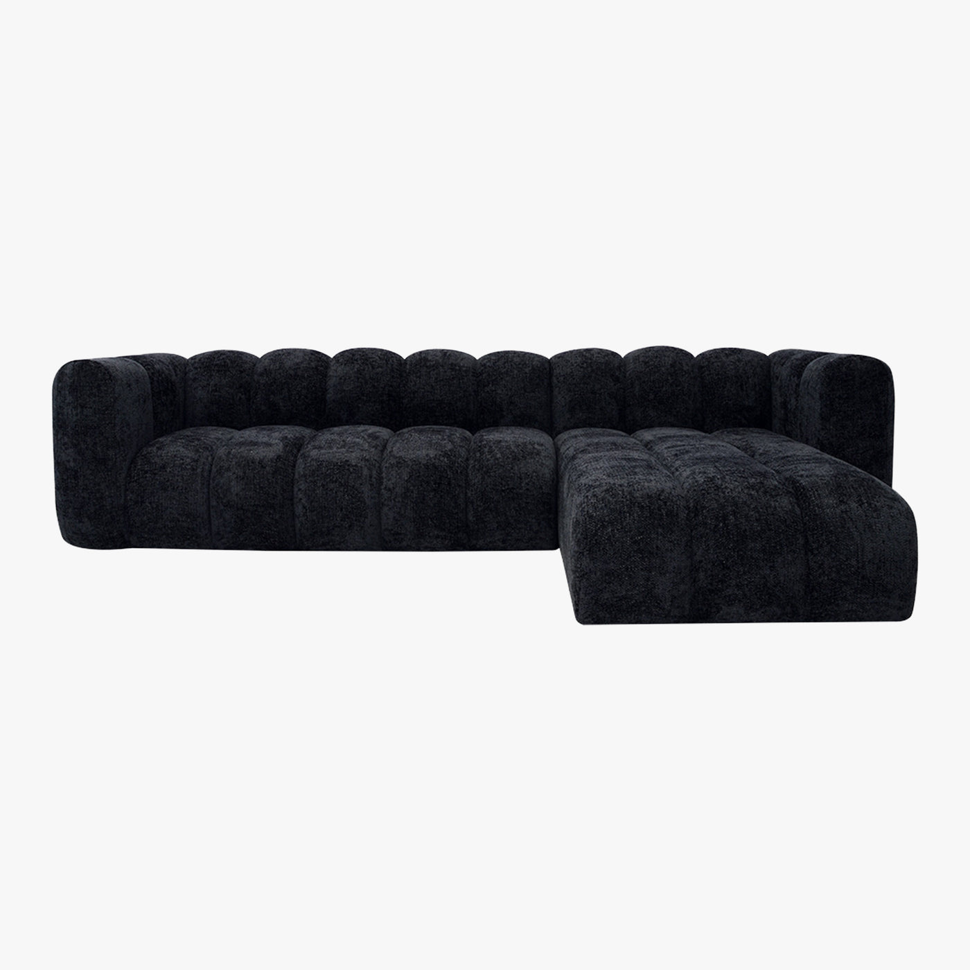 GABY Canapé d'angle réversible  en tissu noir