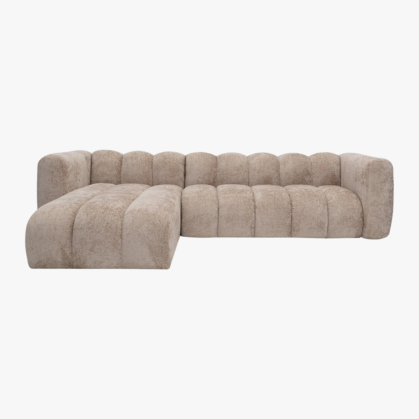 GABY Canapé d'angle réversible en tissu taupe