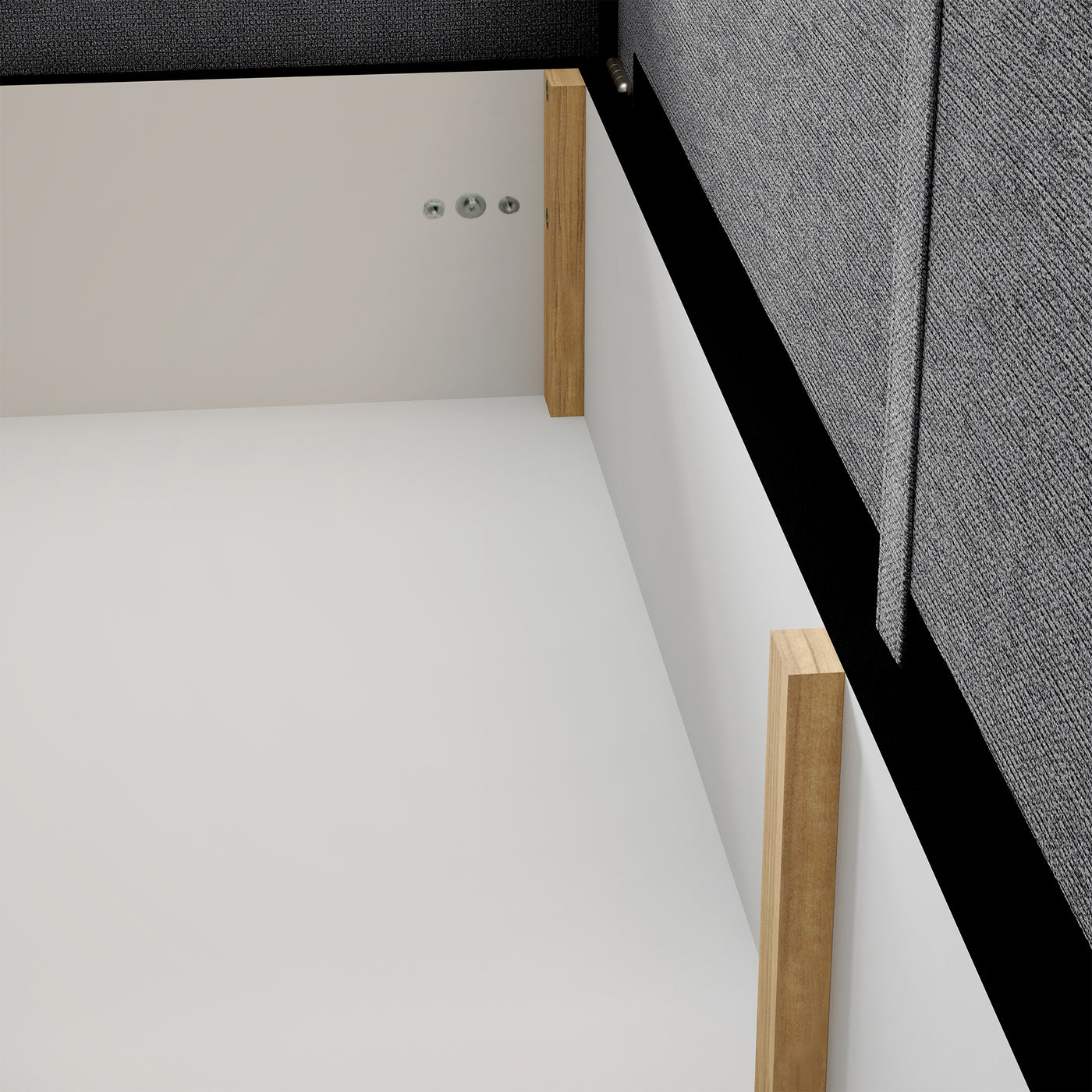 GYLIAN Canapé d'angle réversible et convertible avec coffre en tissu gris