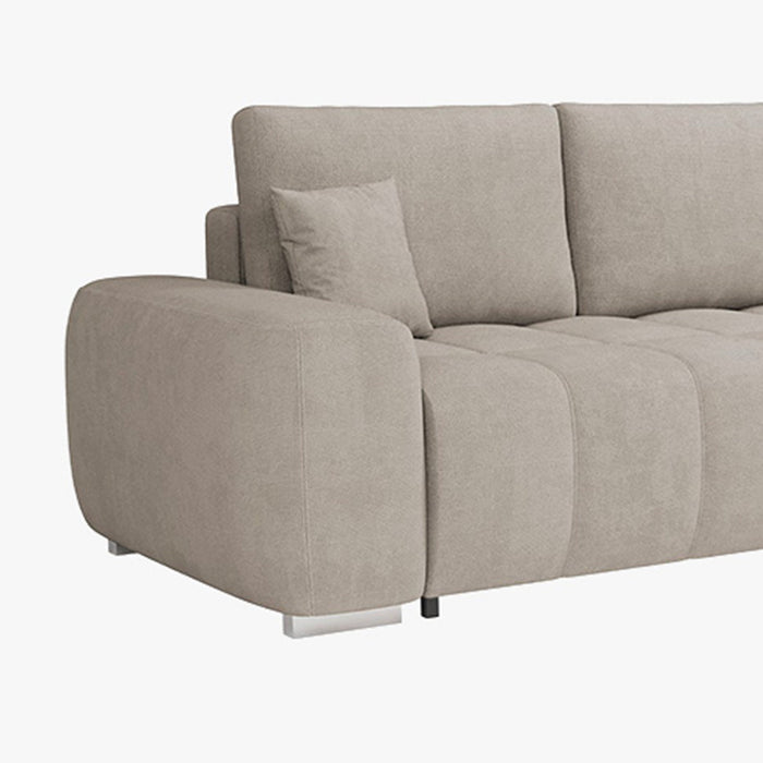 GYLIAN Canapé d'angle réversible et convertible avec coffre en tissu beige