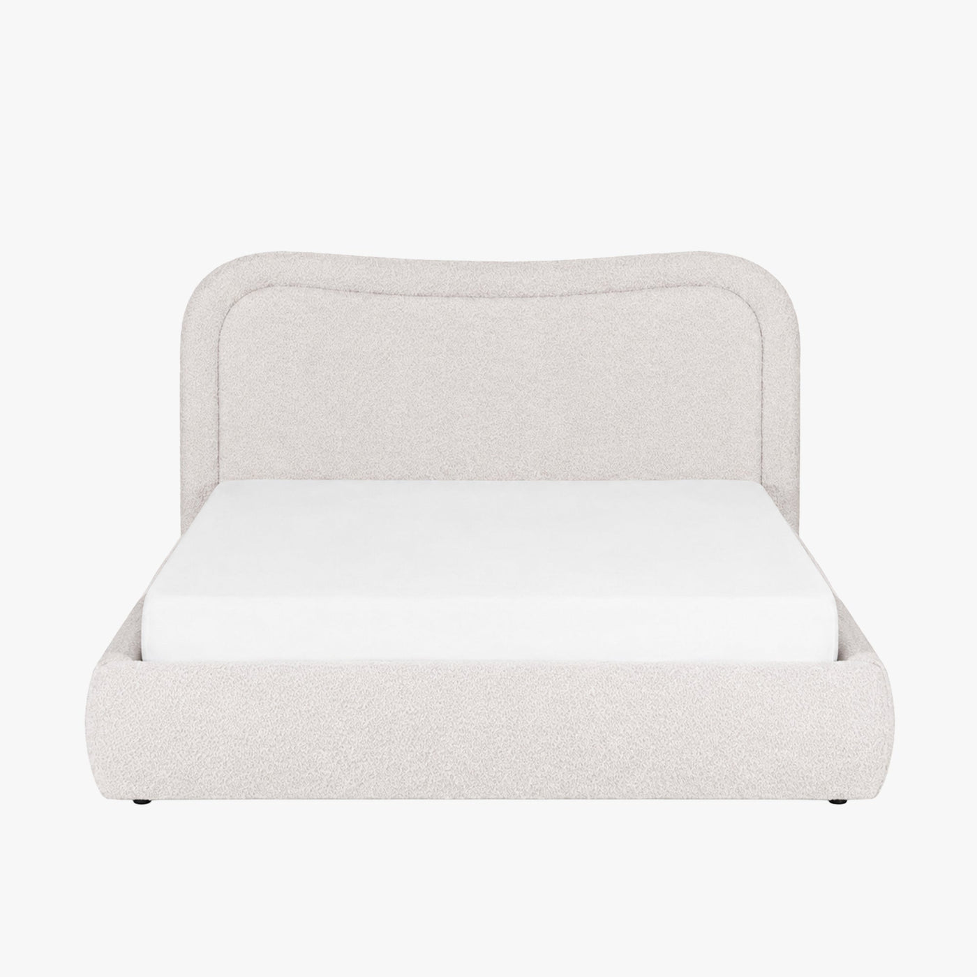 HAGA Lit double en tissu bouclette beige avec coffre 160x200 cm - Lits - Mobilier Deco