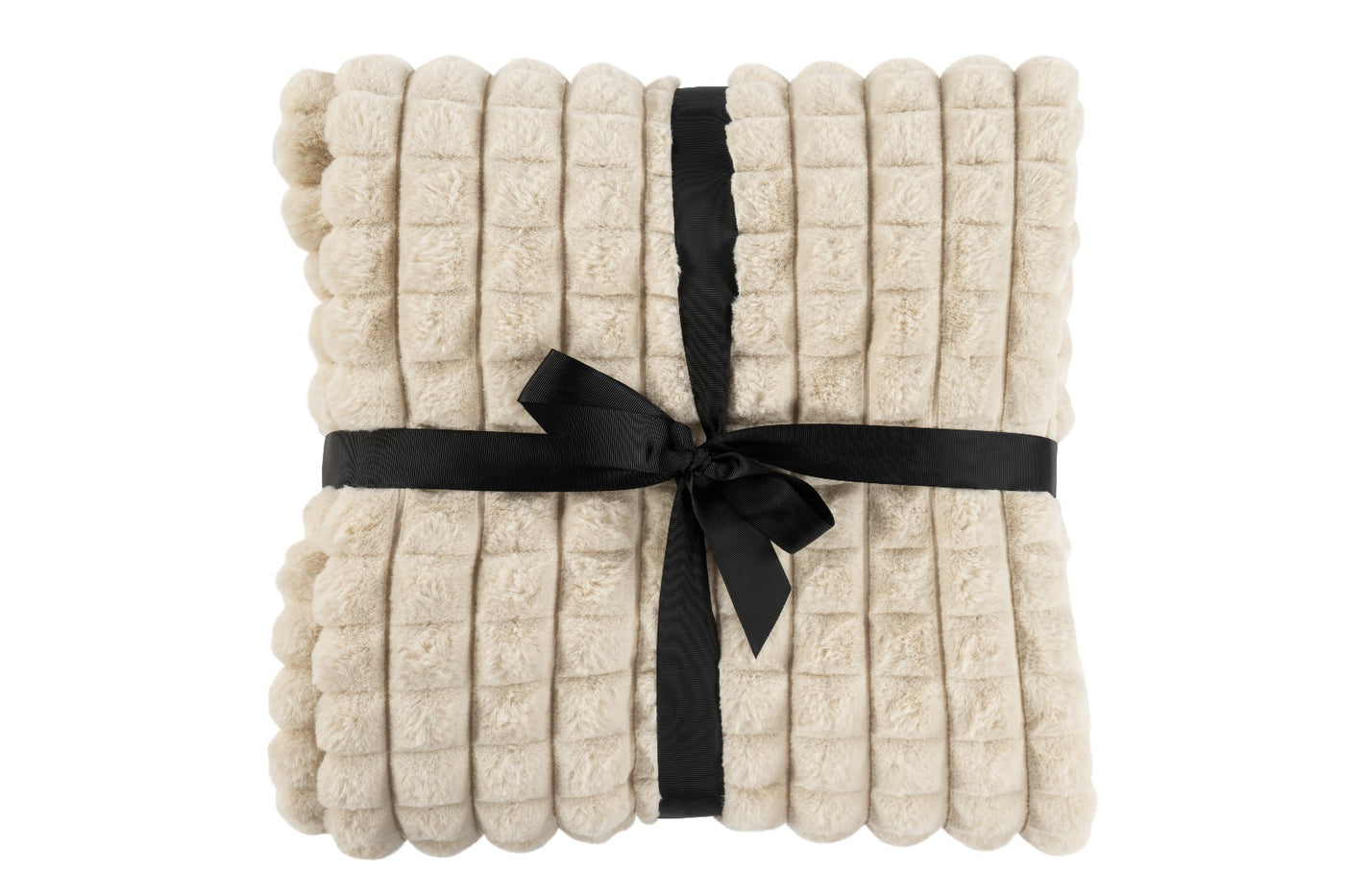 HARMONY Plaid tissu doux polyester beige 150x200 cm