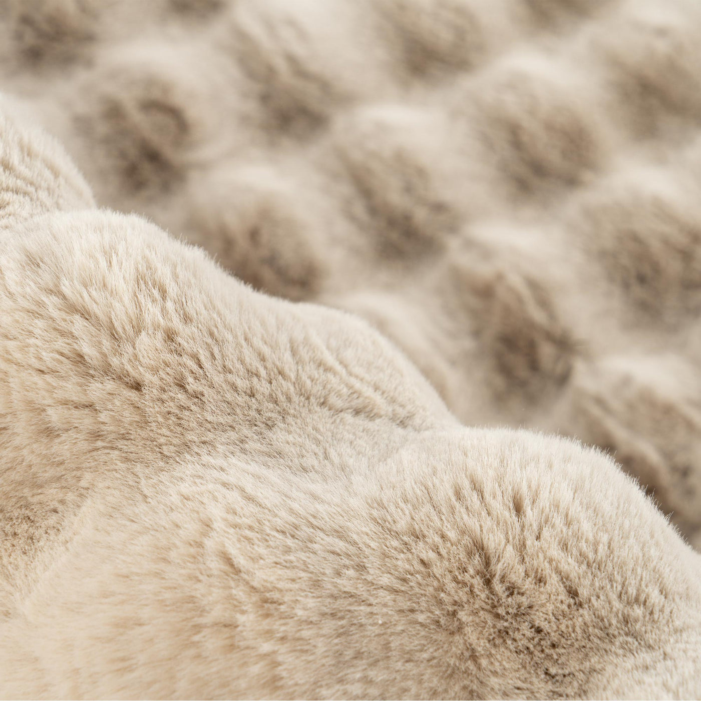 HARMONY Tapis en tissu doux à motif quadrillé beige - 120x170 cm