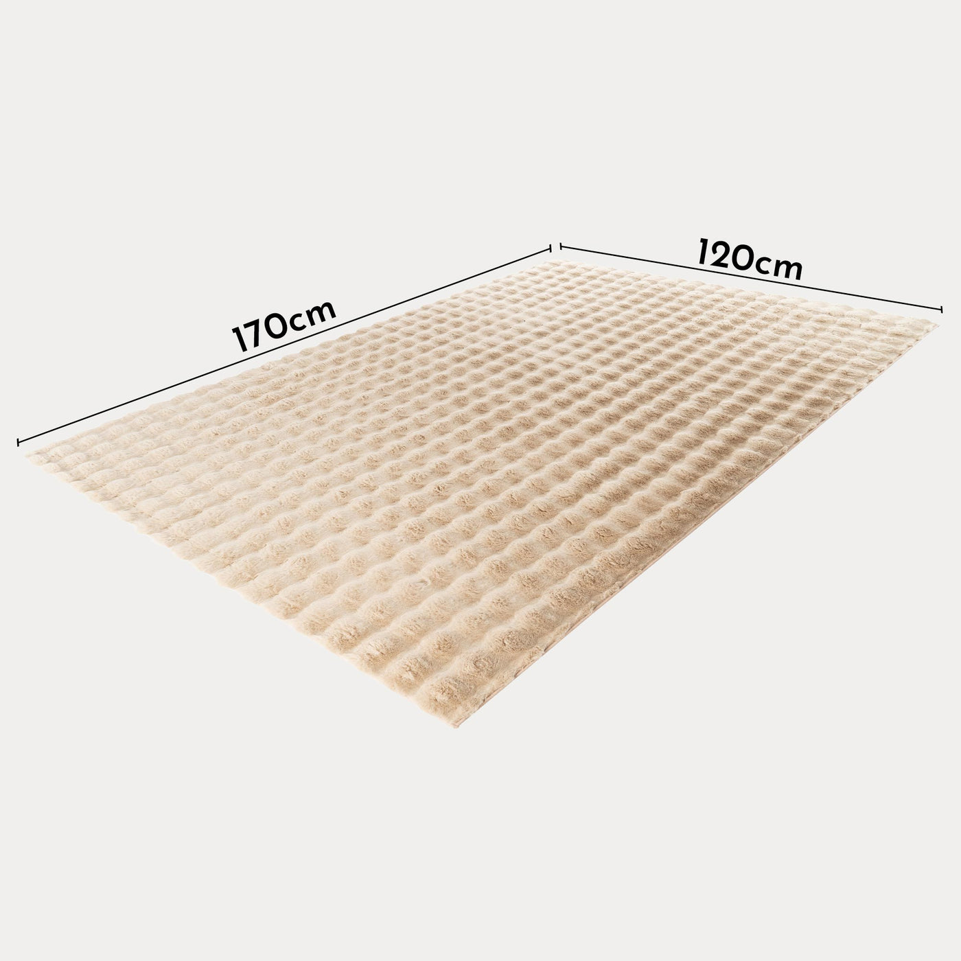 HARMONY Tapis en tissu doux à motif quadrillé beige - 120x170 cm