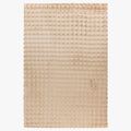 HARMONY Tapis en tissu doux à motif quadrillé beige - 80x150 cm