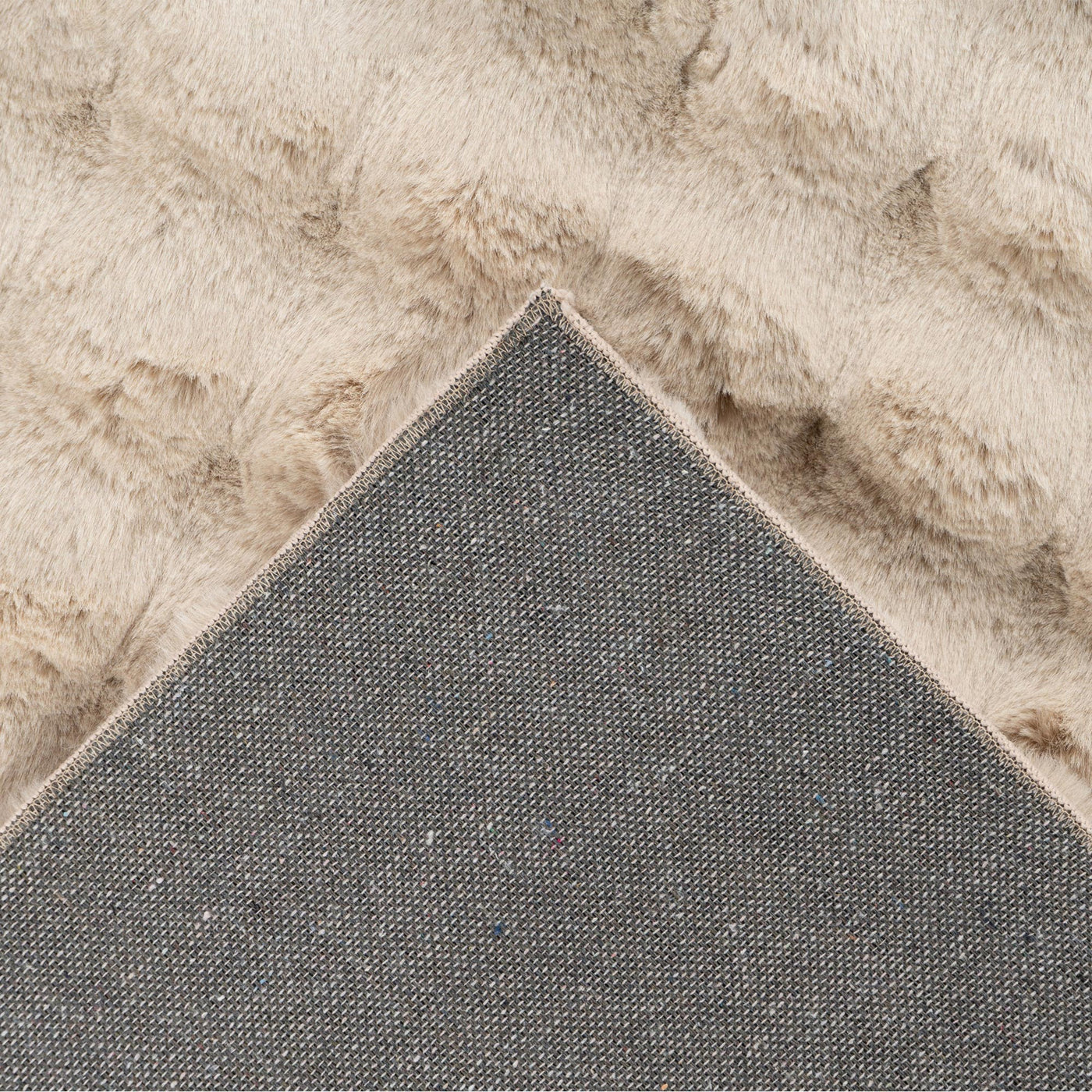 HARMONY Tapis en tissu doux à motif quadrillé beige - 80x150 cm
