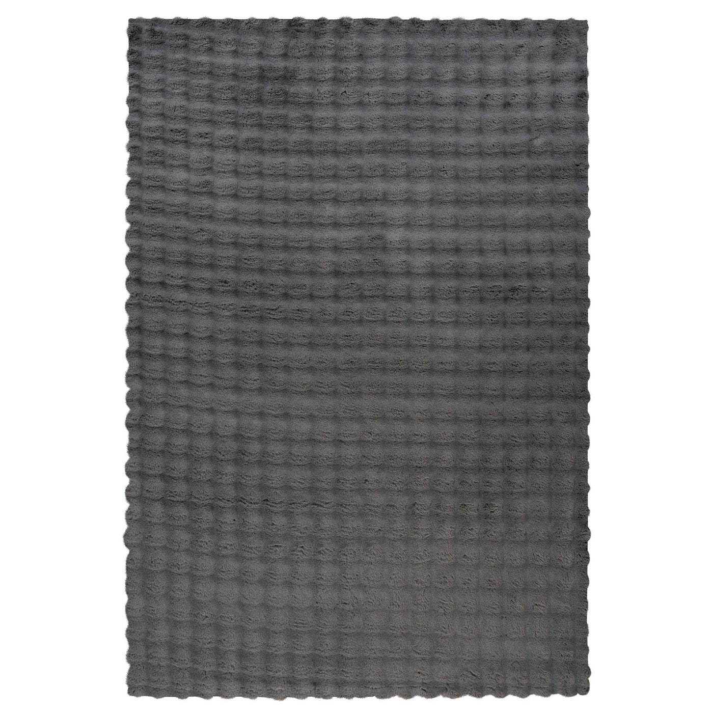 HARMONY Tapis en tissu doux à motif quadrillé gris foncé- 120x170 cm