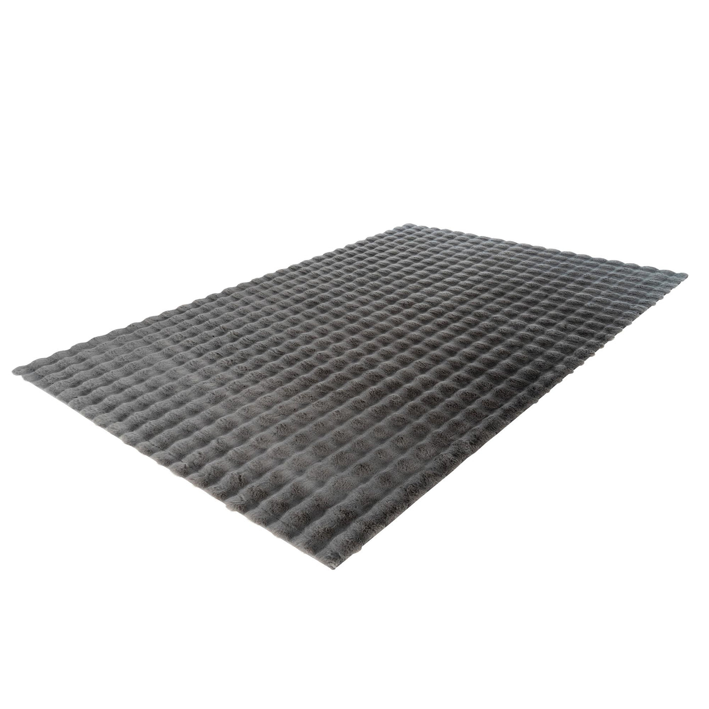 HARMONY Tapis en tissu doux à motif quadrillé gris foncé- 120x170 cm