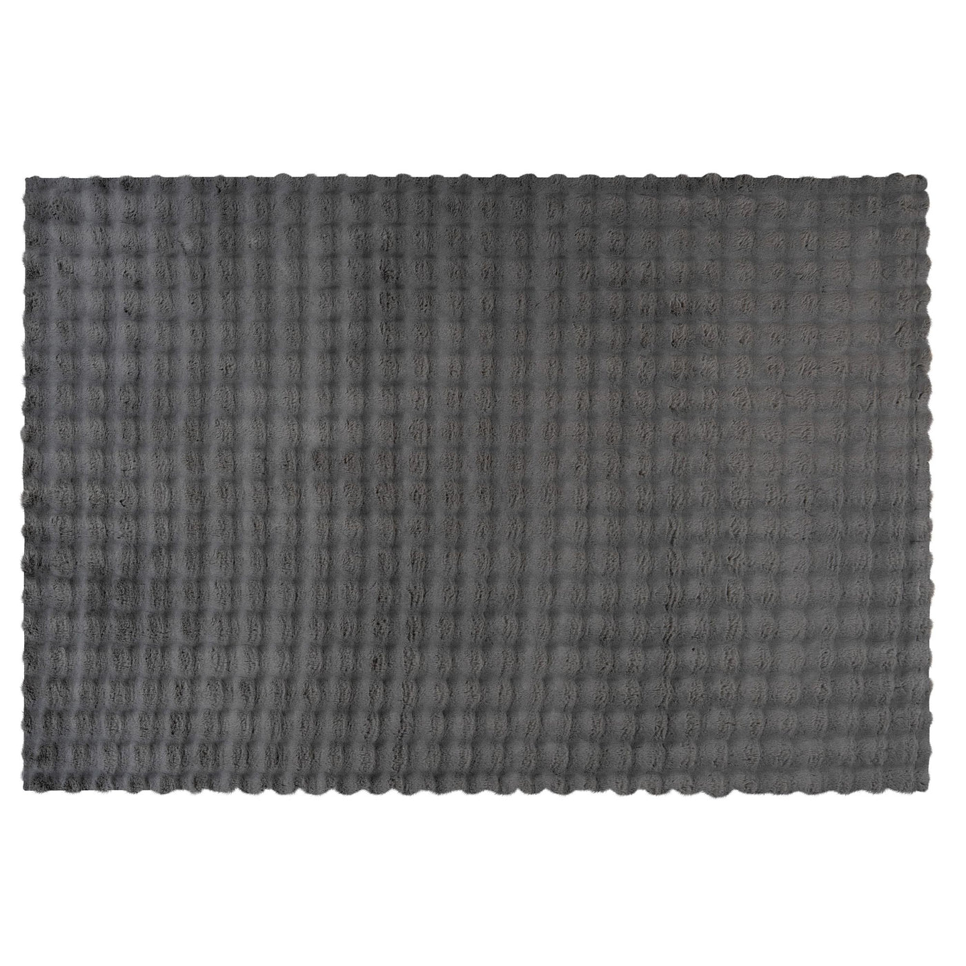 HARMONY Tapis en tissu doux à motif quadrillé gris foncé- 120x170 cm