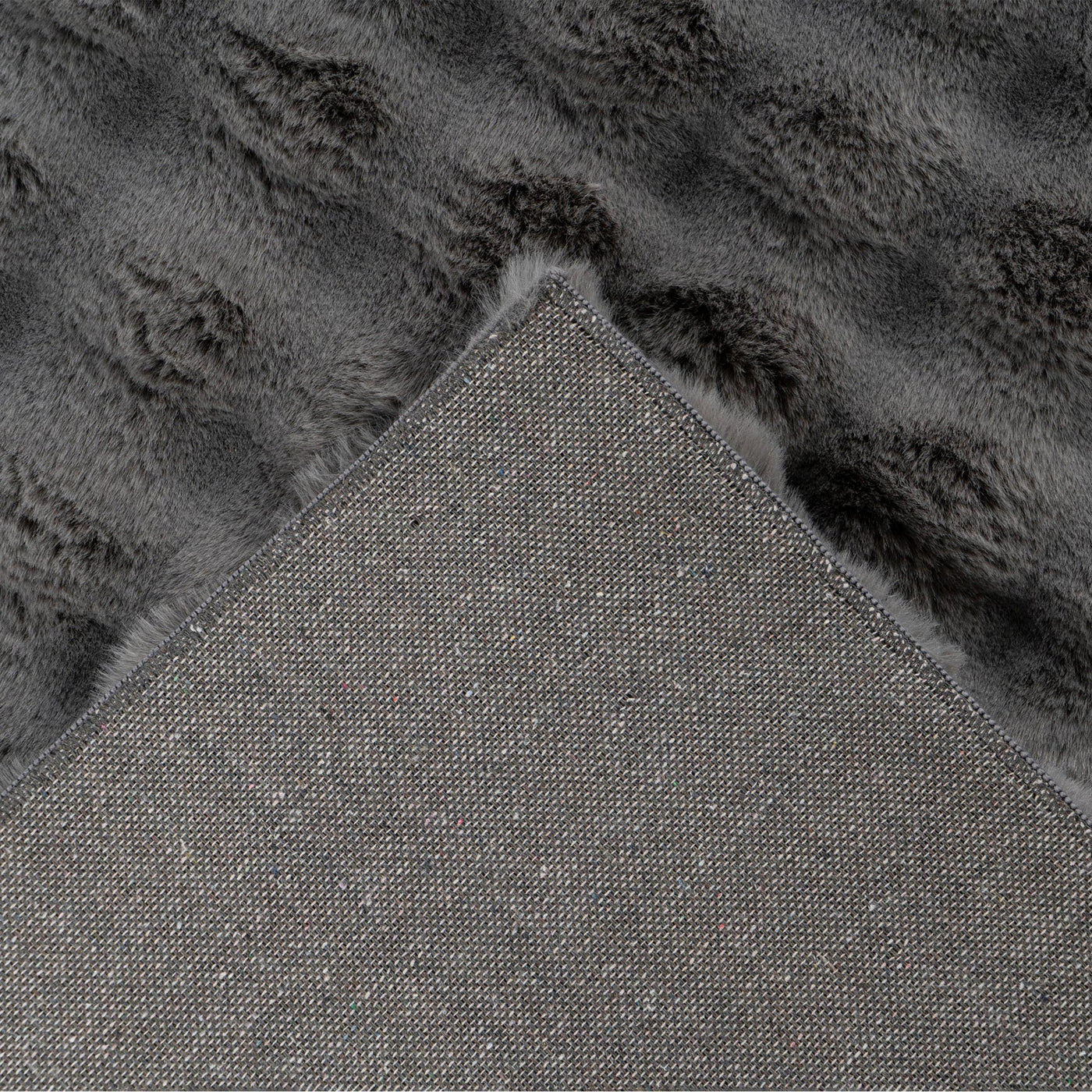 HARMONY Tapis en tissu doux à motif quadrillé gris foncé- 160x230 cm