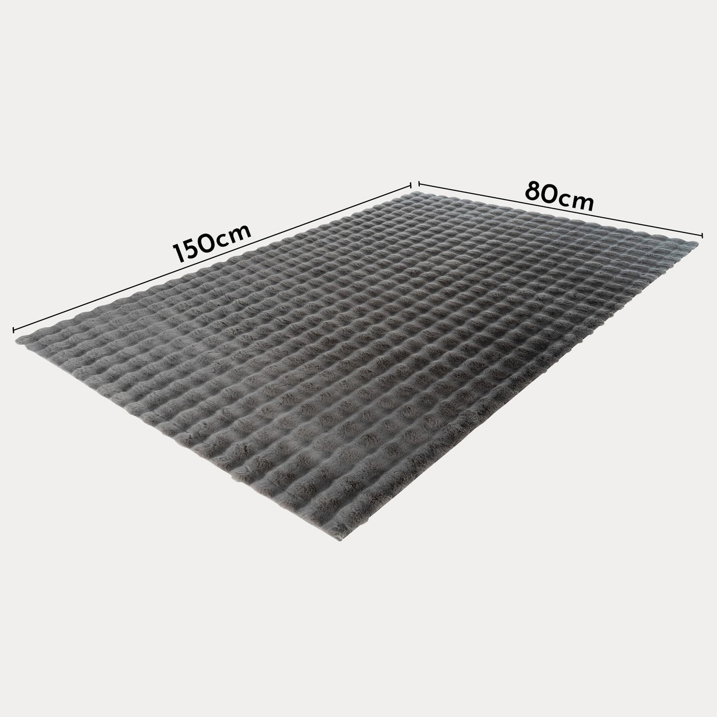 HARMONY Tapis en tissu doux à motif quadrillé gris foncé - 80x150 cm