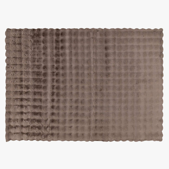 HARMONY Tapis en tissu doux à motif quadrillé taupe - 160x230 cm