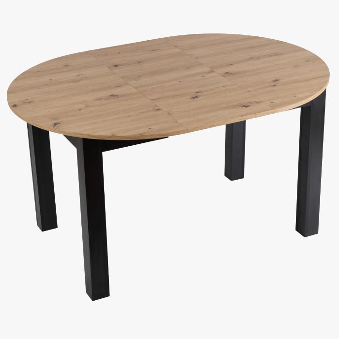 HARRY Table à manger ronde extensible couleur bois clair 102-142 cm