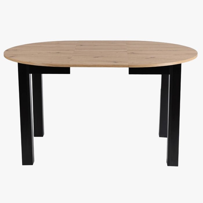 HARRY Table à manger ronde extensible couleur bois clair 102-142 cm