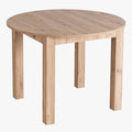 HARRY Table à manger ronde extensible couleur bois clair pieds métal noir 102-142 cm