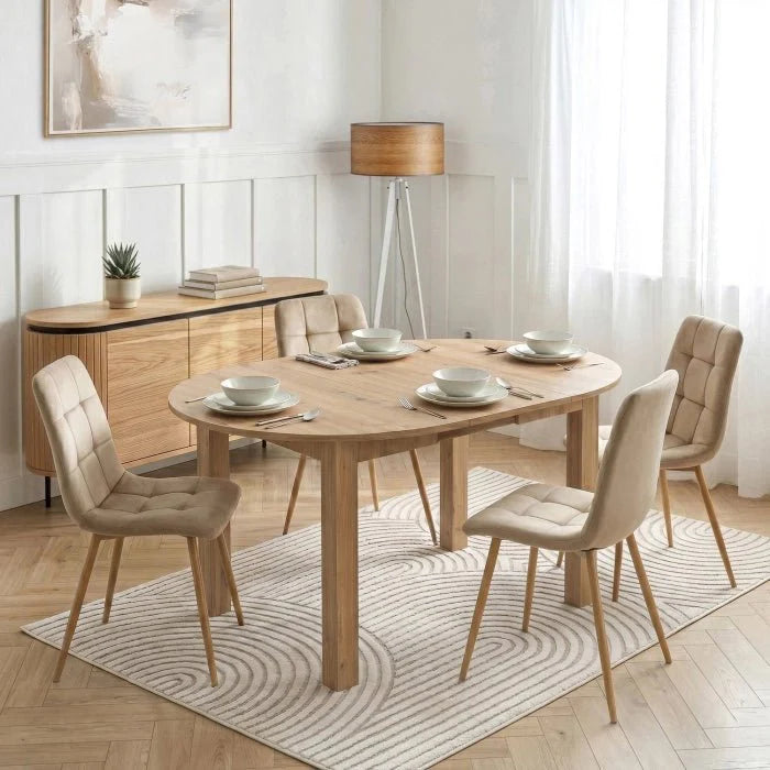 HARRY - Tables à manger rondes extensibles 102 à 142 cm
