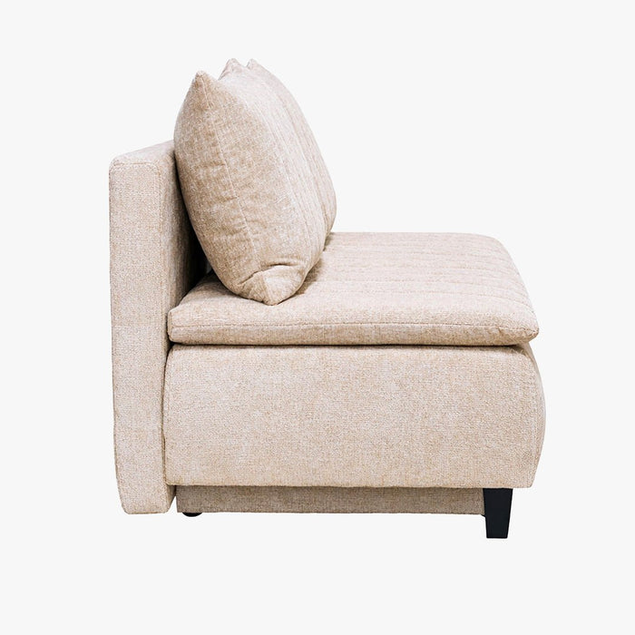HARVEY Canapé 3 places convertible avec coffre en tissu beige