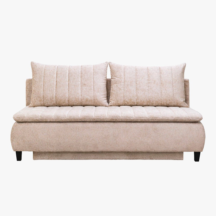 HARVEY Canapé 3 places convertible avec coffre en tissu beige