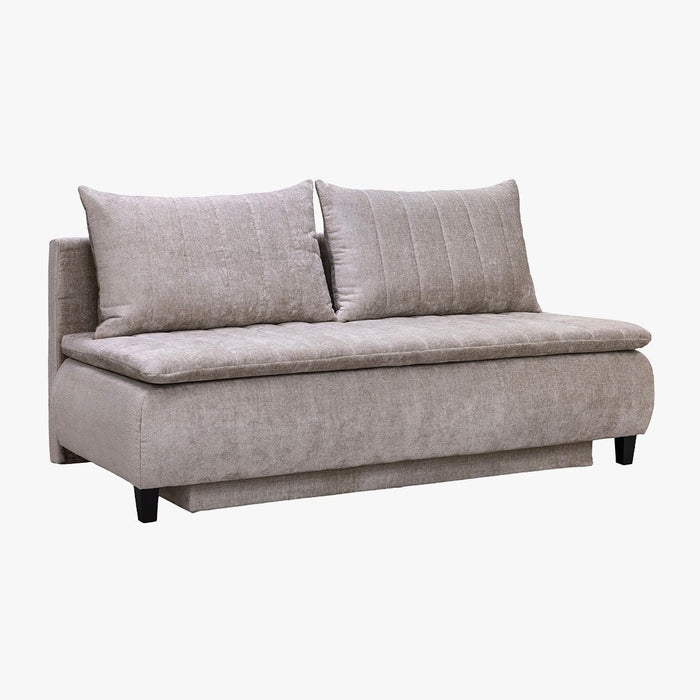 HARVEY Canapé 3 places convertible avec coffre en tissu taupe clair