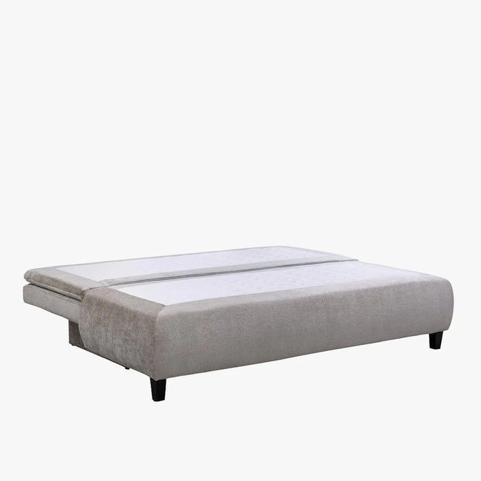 HARVEY Canapé 3 places convertible avec coffre en tissu taupe clair