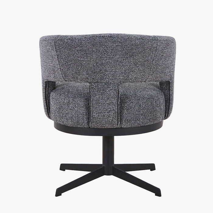HAVA Chaise pivotante en tissu gris anthracite pieds en métal noir