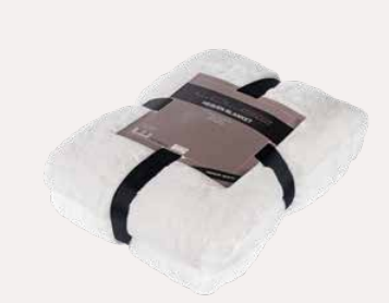 HEAVEN Plaid tissu doux polyester blanc écru 150x200 cm