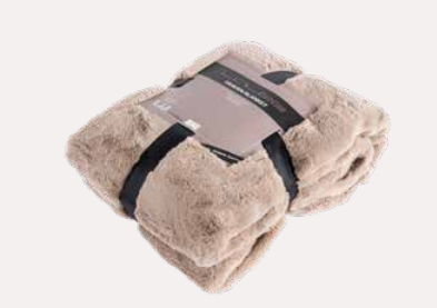 HEAVEN Plaid tissu doux polyester taupe 150x200 cm
