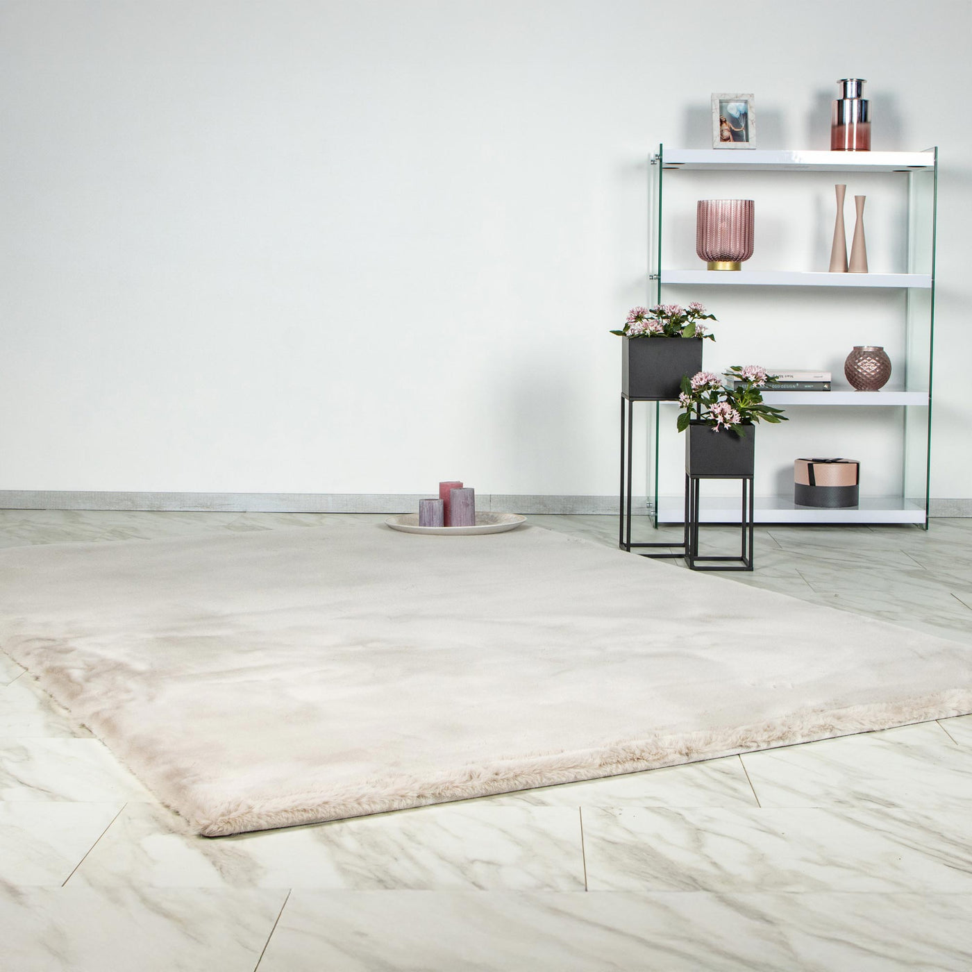 HEAVEN Tapis en tissu doux taupe clair - 160x230 cm