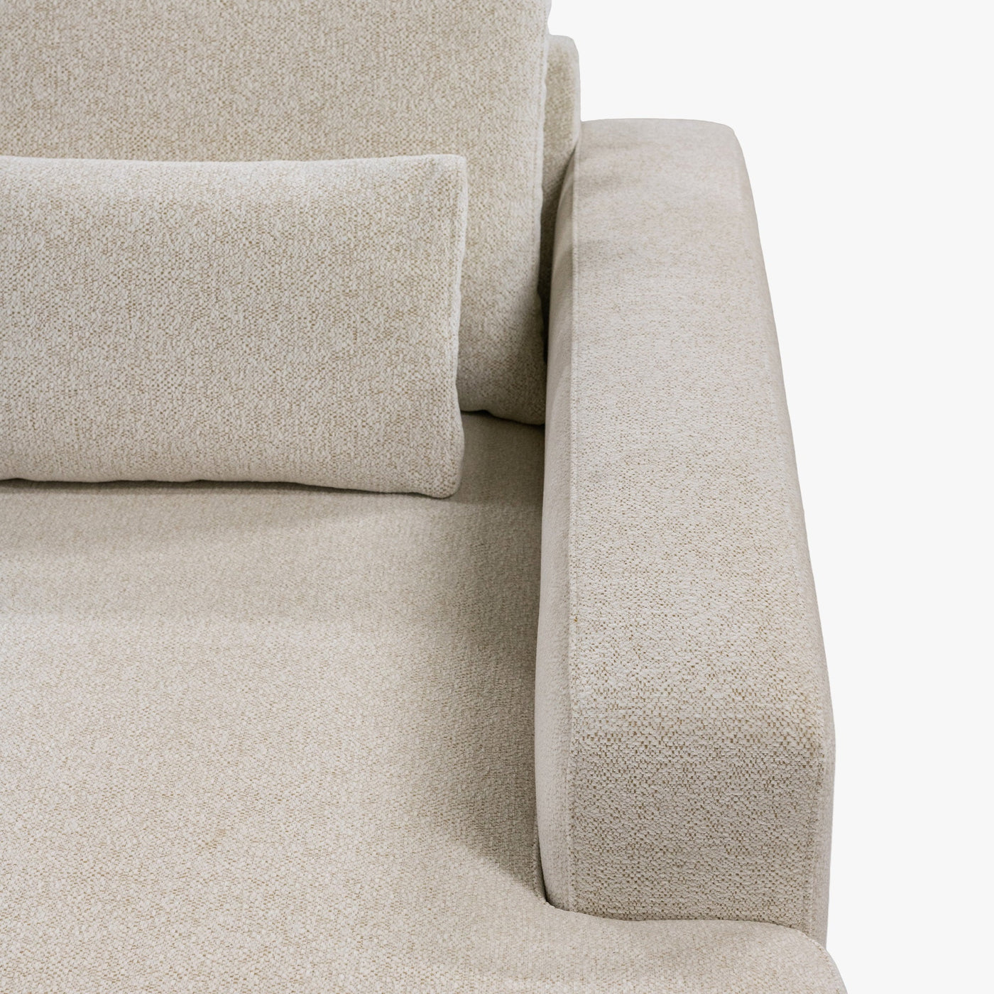 HILONA U Canapé panoramique tissu beige - Angle droit - Canapés panoramiques - Mobilier Deco