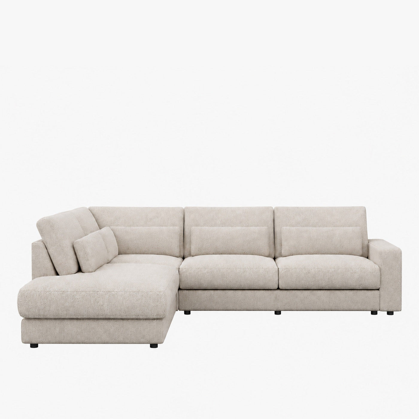 HILONA XL Canapé d'angle en tissu beige - Angle gauche - Canapés d'angle - Mobilier Deco