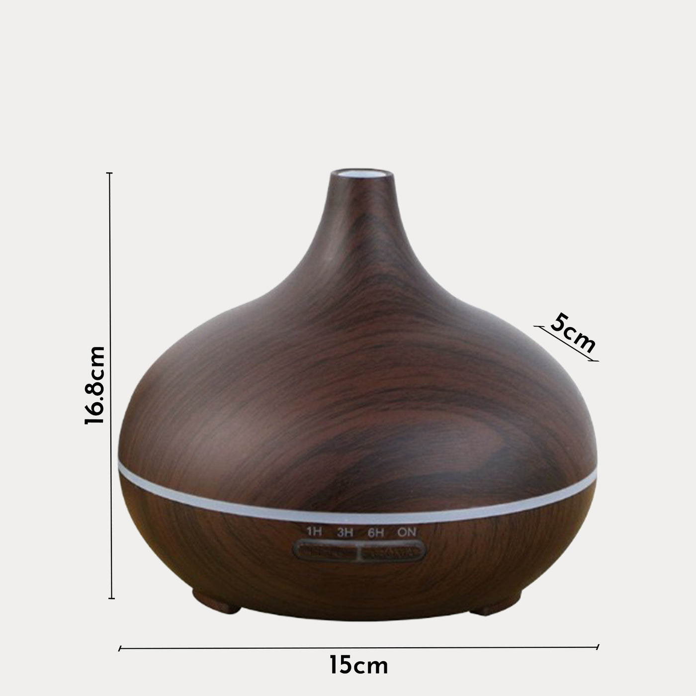ILAYA Diffuseur d'huiles essentielles couleur bois noir à LED