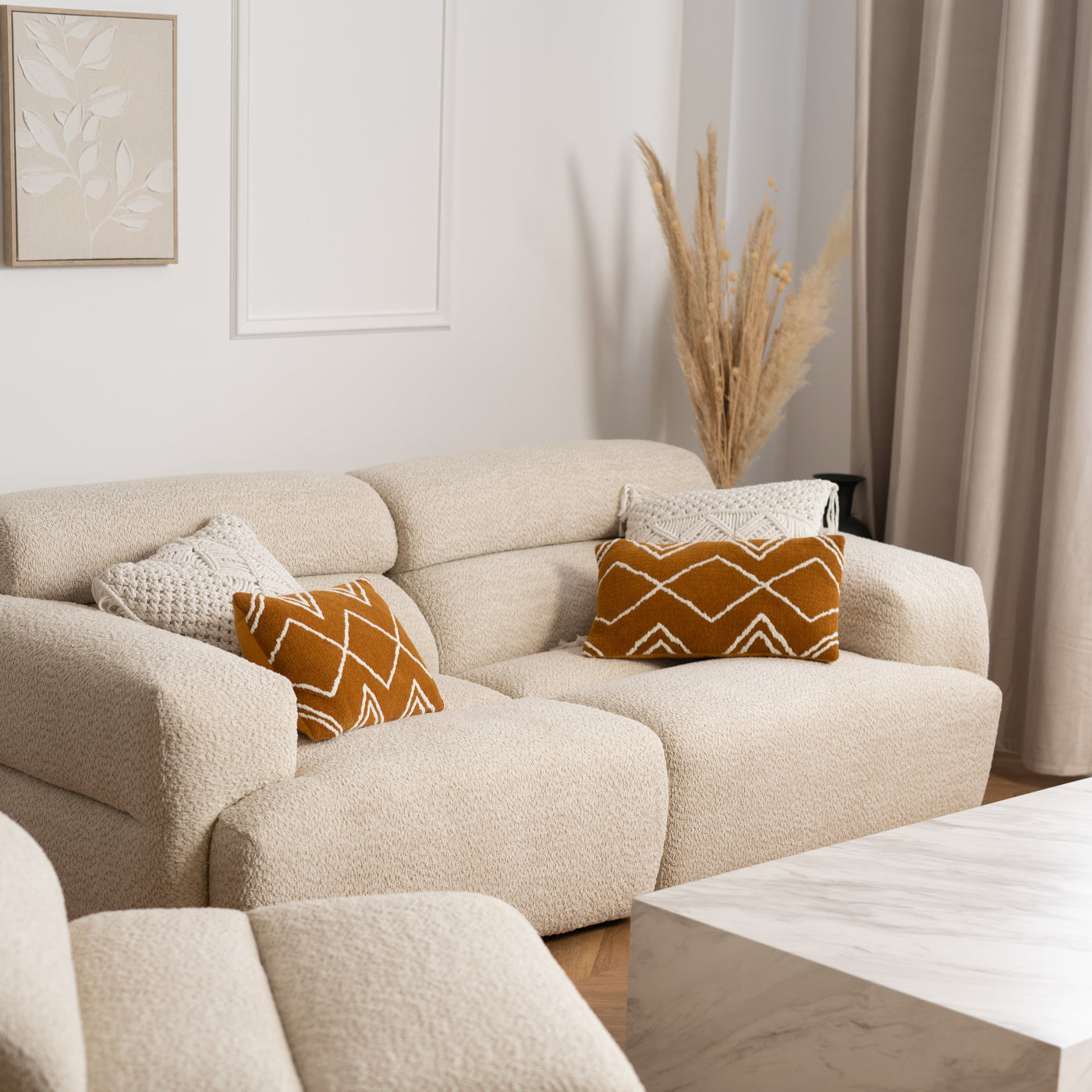 ISBEL Table basse rectangulaire marbre d'ingénierie blanc - Table basse - Mobilier Deco