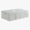 ISBEL Table basse rectangulaire marbre d'ingénierie blanc