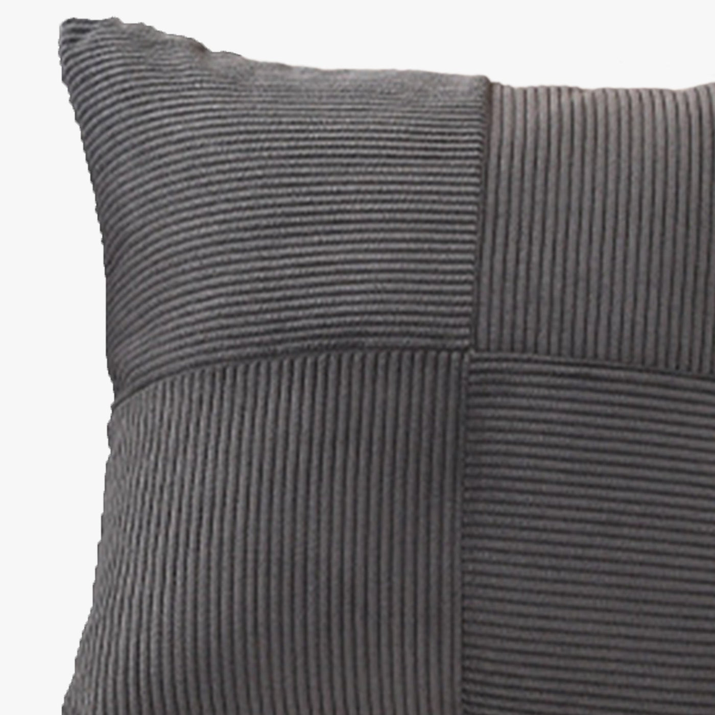 ISYS Coussin carré en tissu côtelé gris 45x45 cm - Coussins - Mobilier Deco