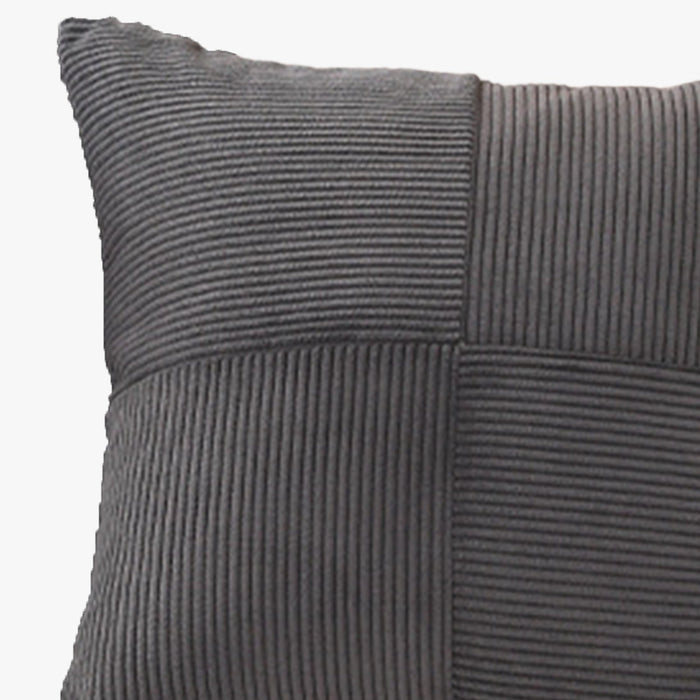 ISYS Coussin carré en tissu côtelé gris 45x45 cm