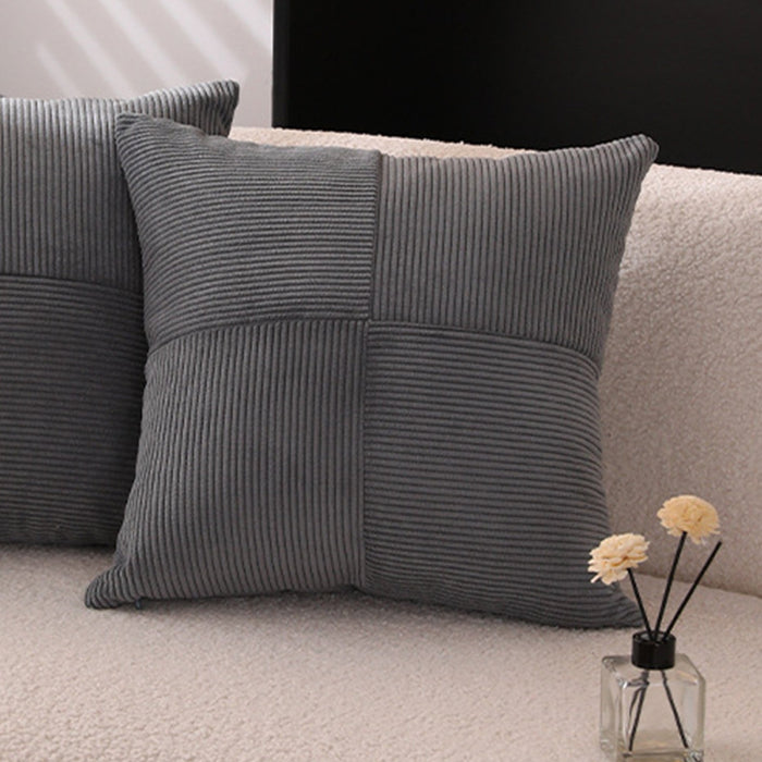 ISYS Coussin carré en tissu côtelé gris 45x45 cm – Coussins Mobilier Deco