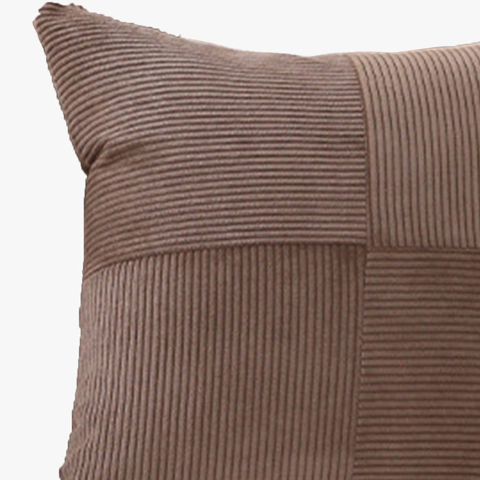ISYS Coussin carré en tissu côtelé marron 45x45 cm