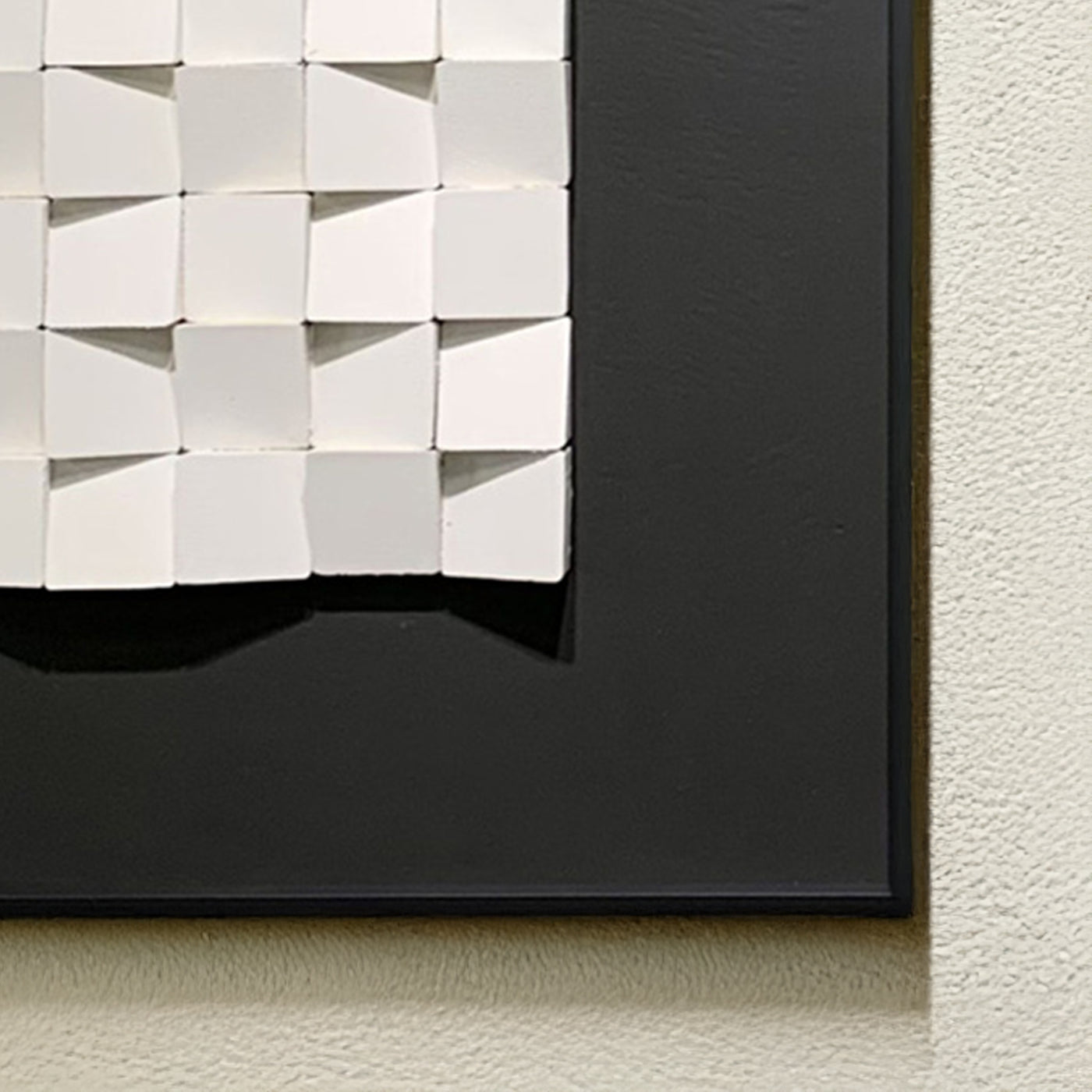 IZIA Tableau peinture à l'huile relief carré cadre aluminium noir - 50x50 cm