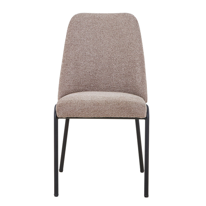 JADHA Lot de 2 chaises en tissu bouclette taupe pieds en métal noir