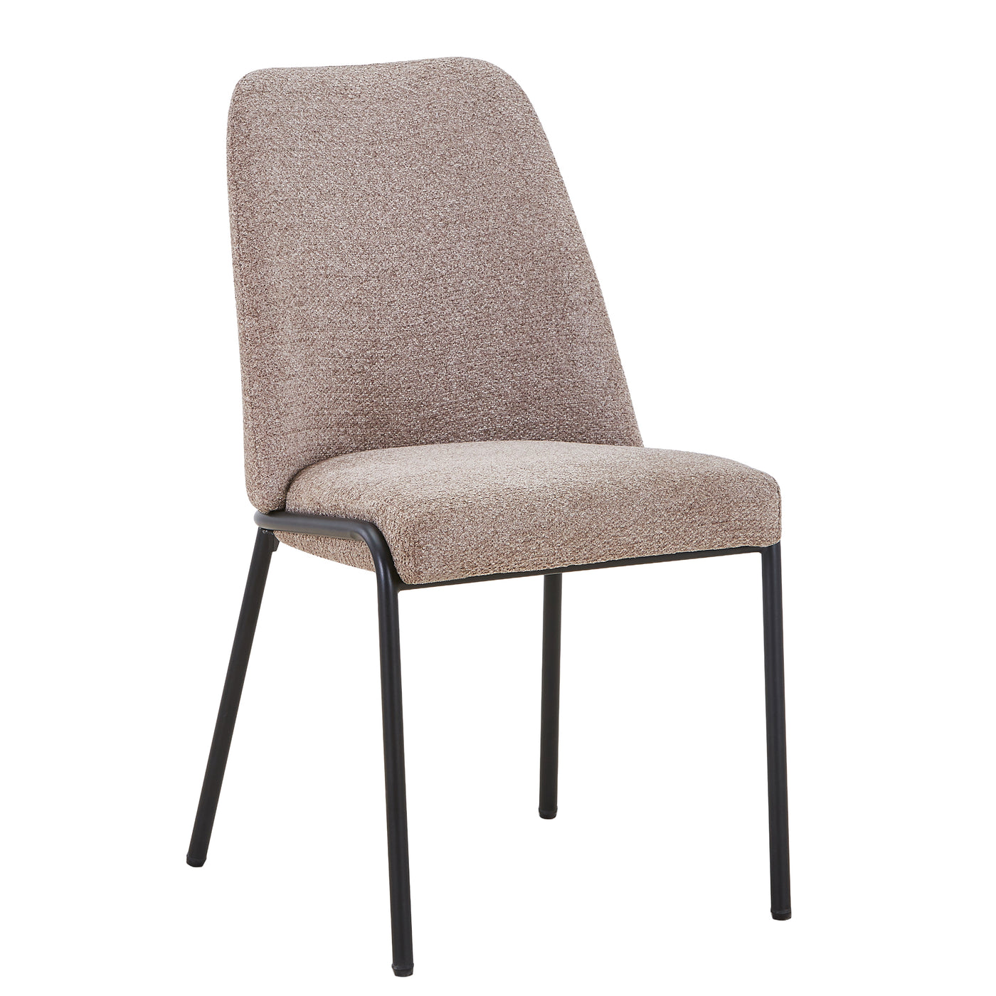 JADHA Lot de 2 chaises en tissu bouclette taupe pieds en métal noir