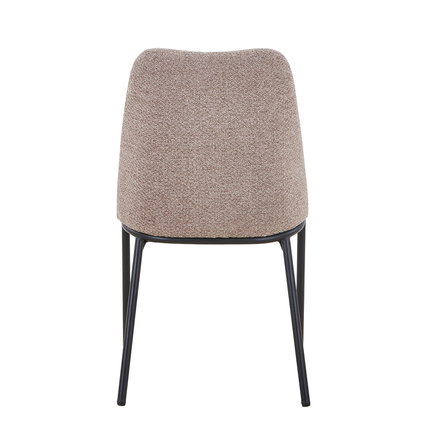 JADHA Lot de 2 chaises en tissu bouclette taupe pieds en métal noir
