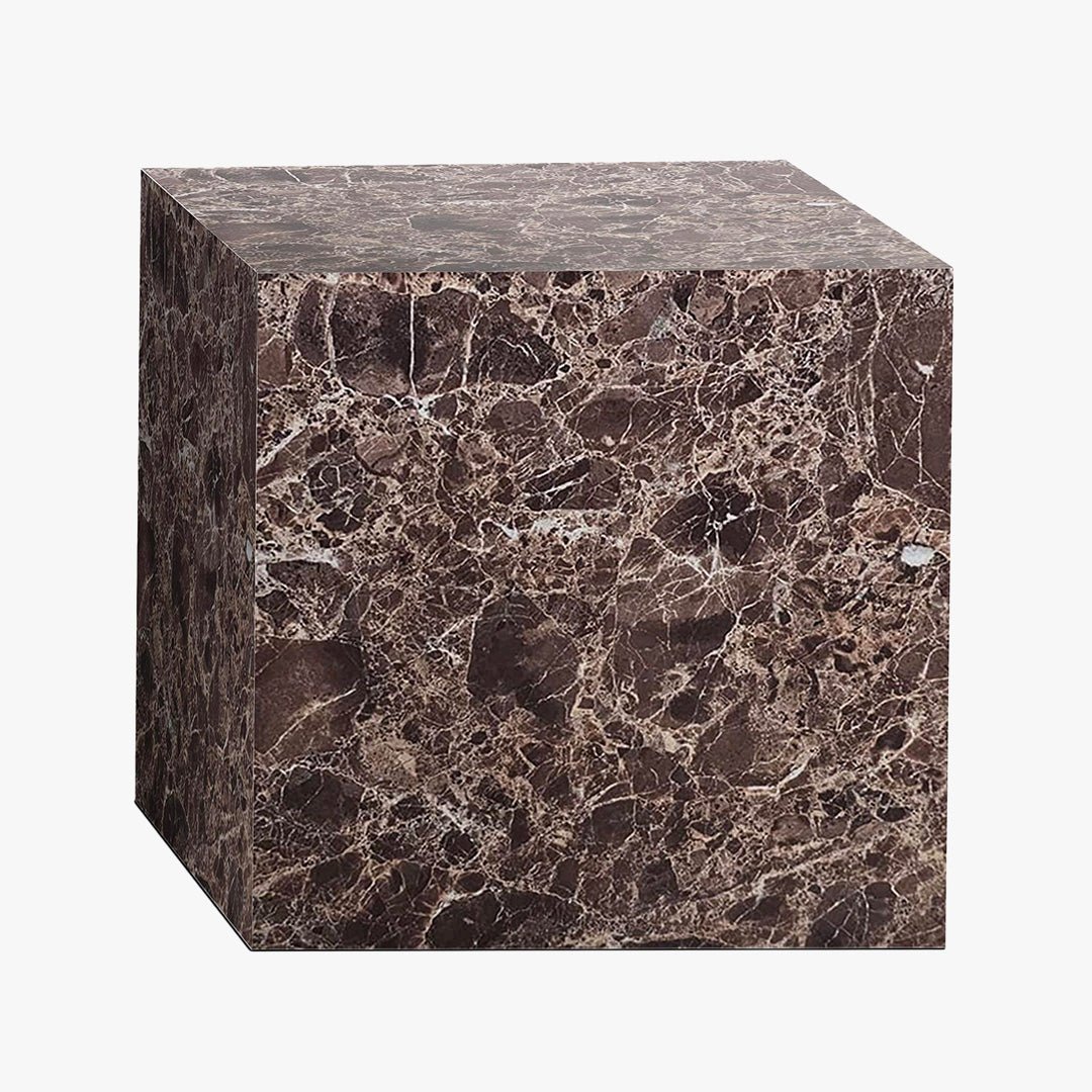 JASMIA Table basse carré en marbre d'ingénierie marron - Table basse - Mobilier Deco